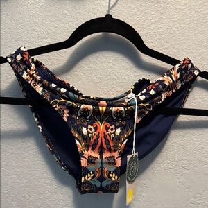 Boden Navy/Floral printed bikini bottoms.